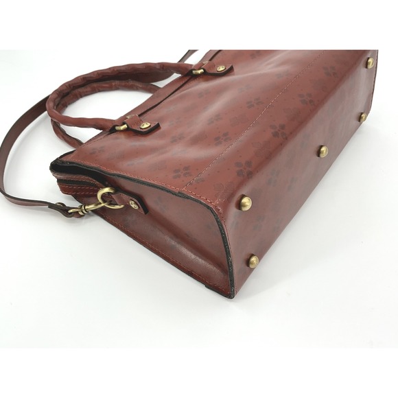 Patricia Nash Cognac Leather Satchel Crossbody w/ Dust‎ Bag & Papers - Picture 6 of 11